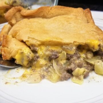 piece of runza casserole on a white plate