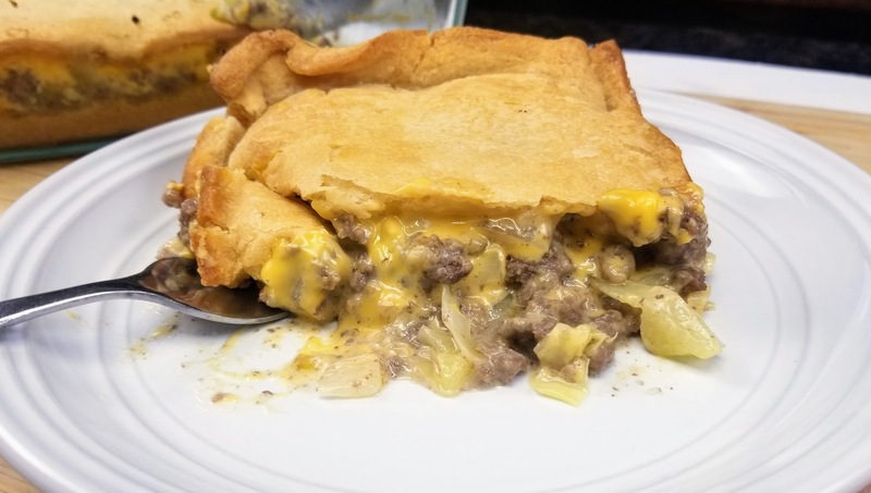 piece of runza casserole on a white plate