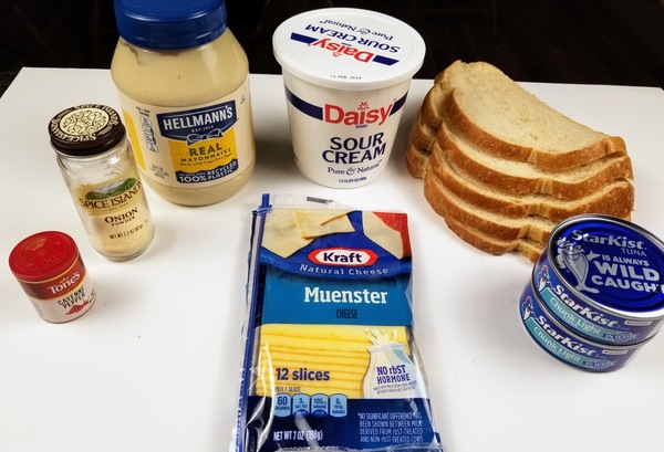 ingredients for grilled tuna sandwich