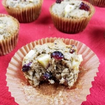 cranberry apple muffins with flaxseed